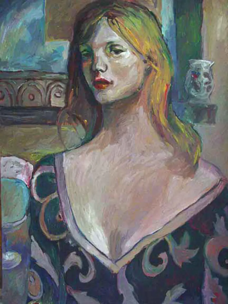 Girl — portrait oil painting by Krzysztof Doniewski