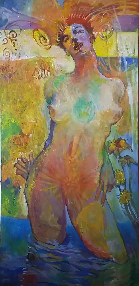 In Water — portrait oil painting by Krzysztof Doniewski