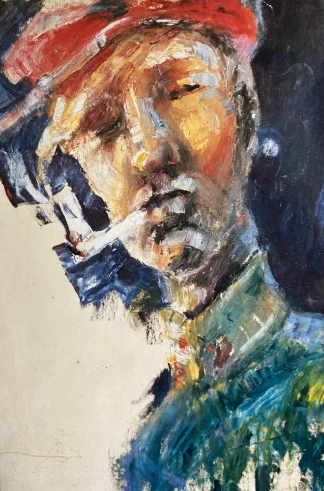 Russian Smoker — portrait oil painting by Krzysztof Doniewski